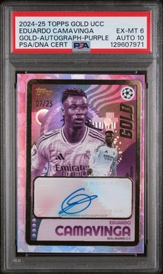 Camavinga 2024-25 Topps Gold UCC Wackery Auto Purple /25 PSA 6 AUTO 10