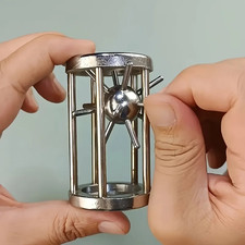 Stainless Steel Cage Challenge Puzzle Game Multi-Layer Brain Teaser Toy Gift
