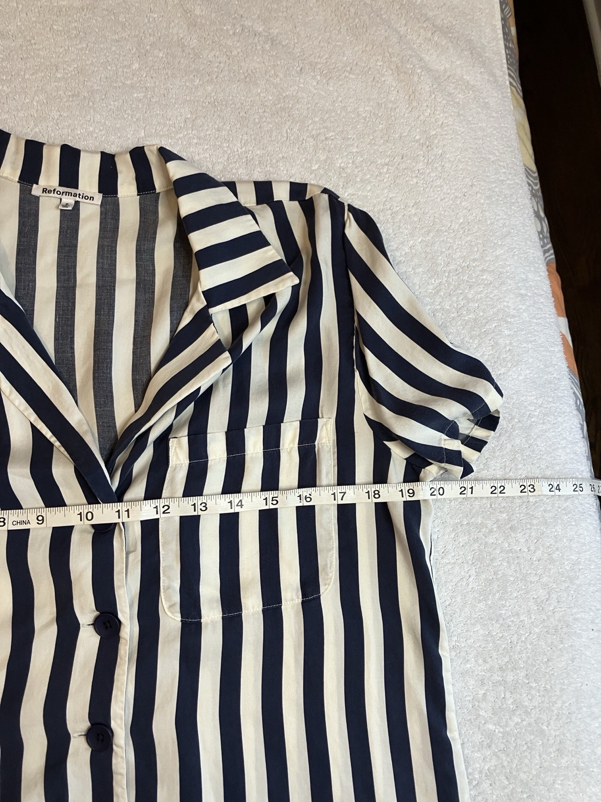 Reformation Striped Button Down Top - image 2