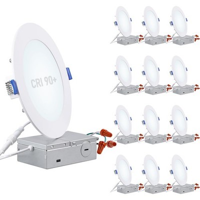 TORCHSTAR Basic Series 12-Pack 6 Inch Ultra-Thin LED Recessed Lighting with