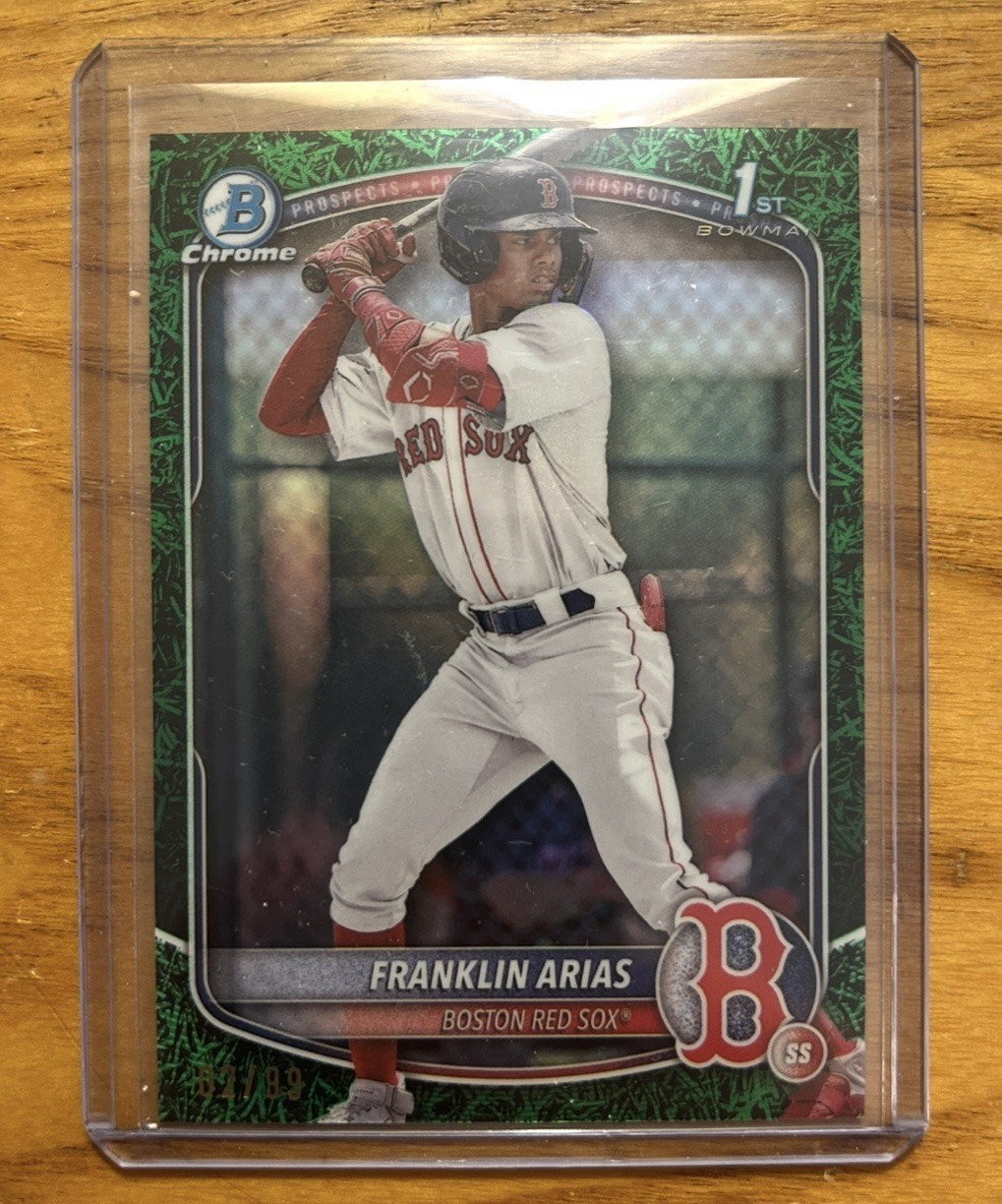 2025 Bowman - Chrome Prospects Franklin Arias 1st Green Grass Refractor /99