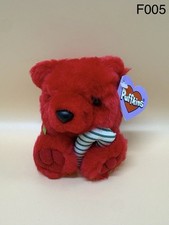 Puffkins Swibco Christmas Holiday Jangles Red Bear Stuffed Plush Toy 1999 w/ tag