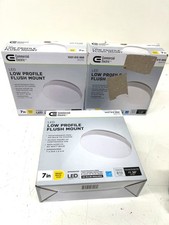 Lot Of 3 Commercial Electric 7 Inch Low Profile Round Led Light New