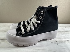 Converse Chuck Taylor All Star Lugged High Black White Platform Womens 7.5