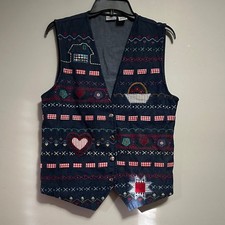 Napa Valley denim Embroidered Vest Small Country Vintage