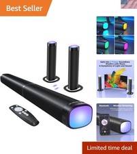 Versatile 2-in-1 Sound Bar for TV with RGB Lights - 100W Output  Surround Sound