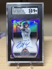 Nolan McLean 2023 Bowman Draft 1st Bowman Auto #CDA-NM Purple /250 SGC 10/9