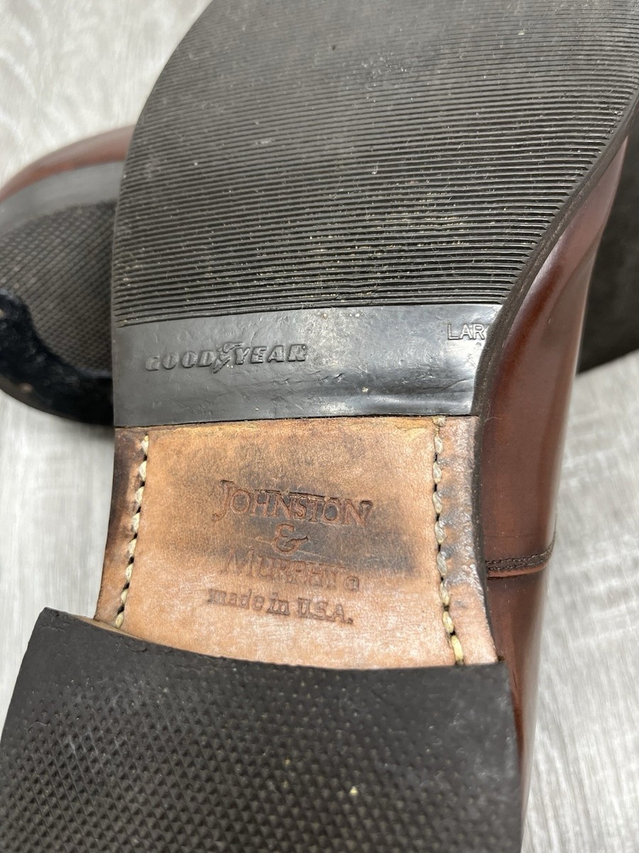 Johnston & Murphy Shoes Men's Size 9.5 Brown Leather Cap Toe