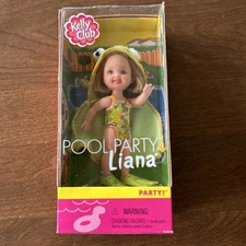 Pool Party Liana Kelly Club Doll Barbie Sister Mattel 2001 Frog Swimsuit NIB