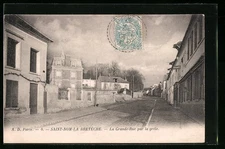 Old postcard Saint-Nom-La Bretêche, La Grande-Rue par la hare 1905 