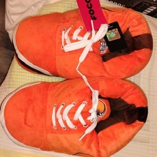 FOCO Cleveland Browns NFL Plush Slippers Orange Brown White Football