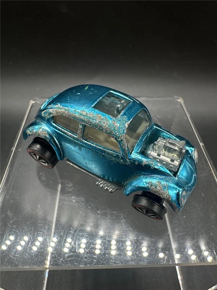 Volkswagen VW Beetle 1967 Hot Wheels Redline personalizado azul claro interior blanco de EE. UU. Foto 3 de 4