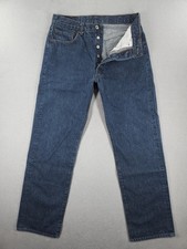 VTG Levis 501xx Jeans Mens 34x34 31x31 Blue Straight Made in USA 555 Valencia