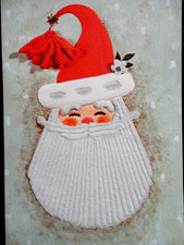 VINTAGE CHRISTMAS GREETING CARD SANTA CLAUS MCM 6" HALLMARK