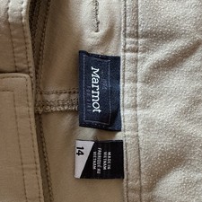 Marmot Women's Tan Athleisure Pants Pockets Button/Zip Regular Size 14