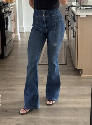 Free People Just Float On Flared Denim Jean Size 25