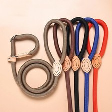 Dog Leash Slip Rope Lead Leash Heavy Duty Braided Rope Adjustable Loop Collar Tr
