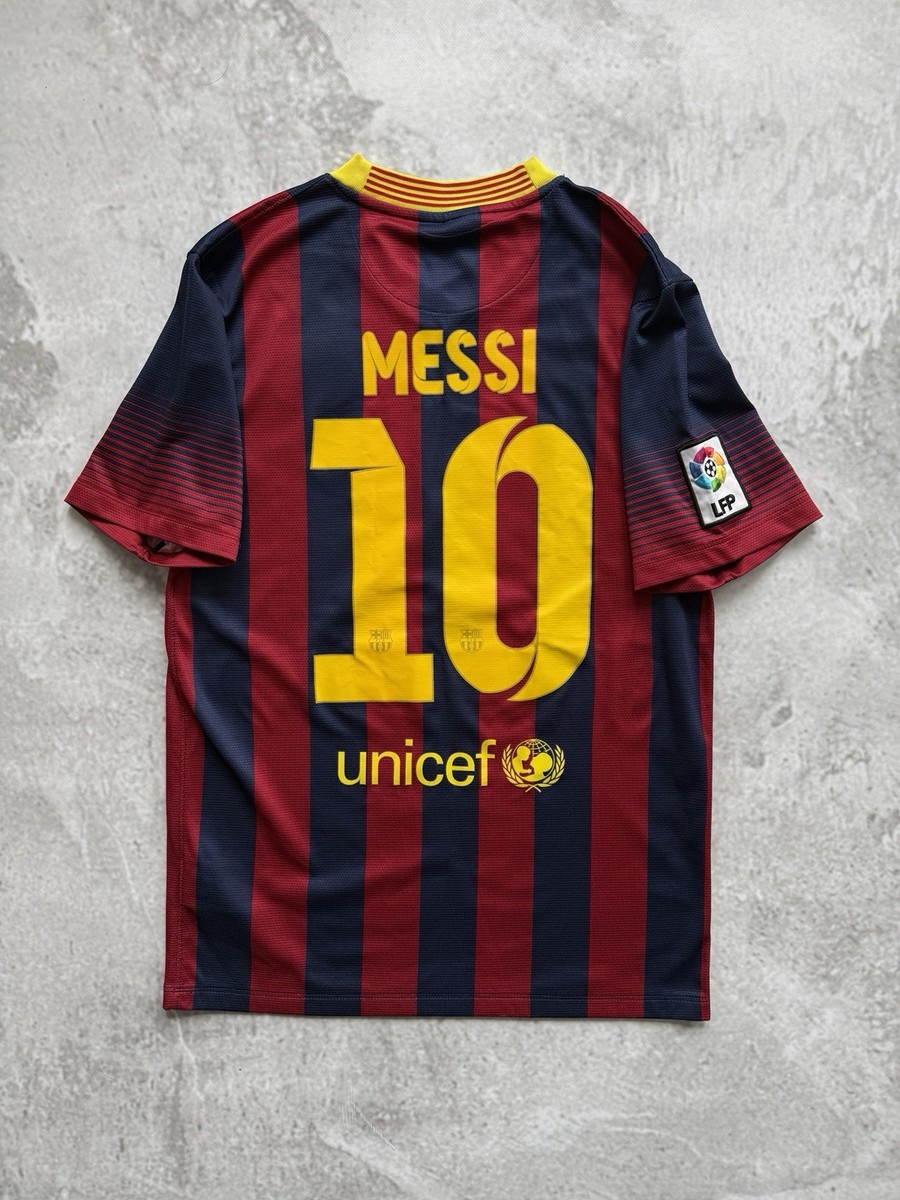 Barcelona 2013 2014 Home Soccer Shirt Jersey #10 Messi Nike 532822