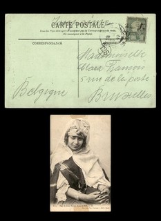 Mayfairstamps Tunisia a Bruxelles Belgio Donna Costume Cartolina cca_57783