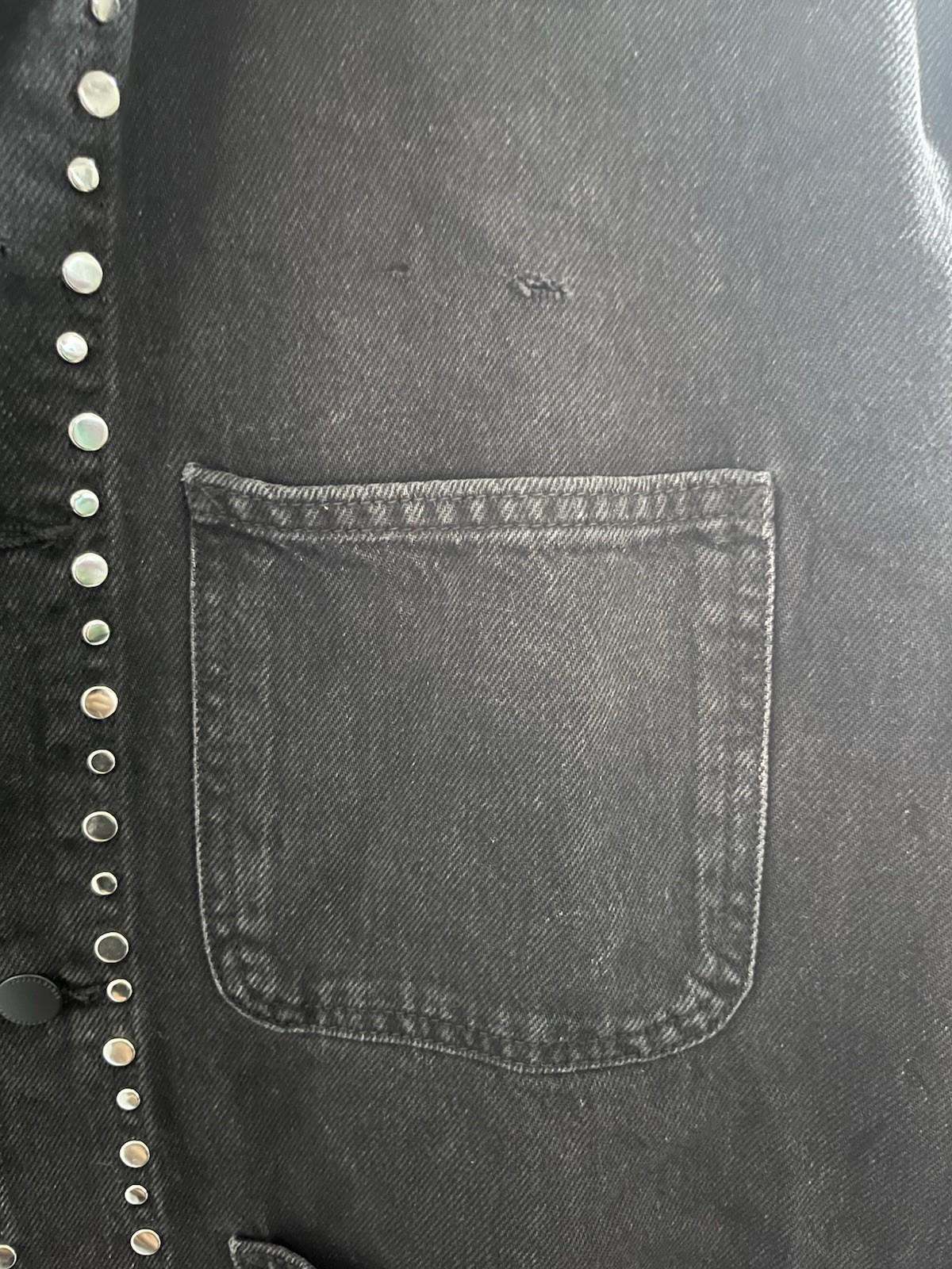 Zara Black Studded Collared Cotton Basic Jacket P… - image 2