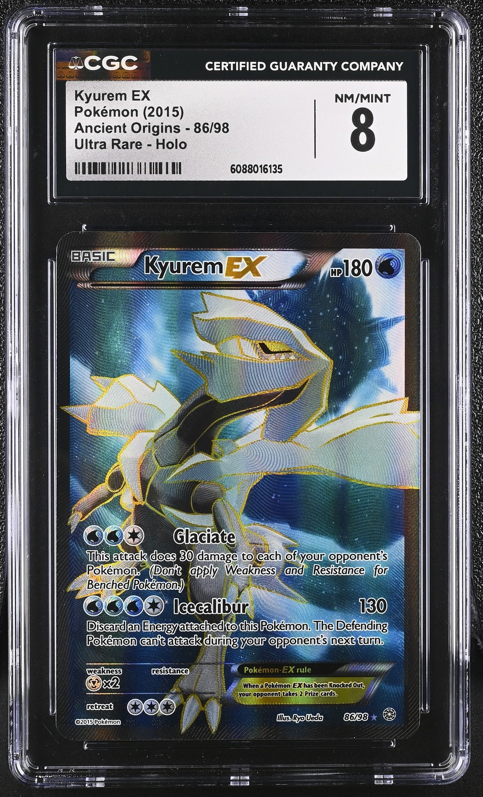 CGC 8 Kyurem EX 2015 Ancient Origins 86/98 Ultra Rare Holo Pokemon Card