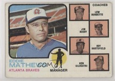 1973 Topps Eddie Mathews Lew Burdette Jim Busby Roy Hartsfield #237 HOF 0lc5