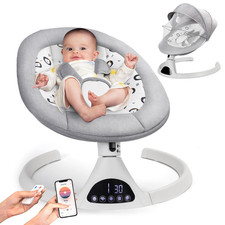 Electric Baby Swings for Infants to Toddler Baby Swing with 5-Speed 5-Point Cara