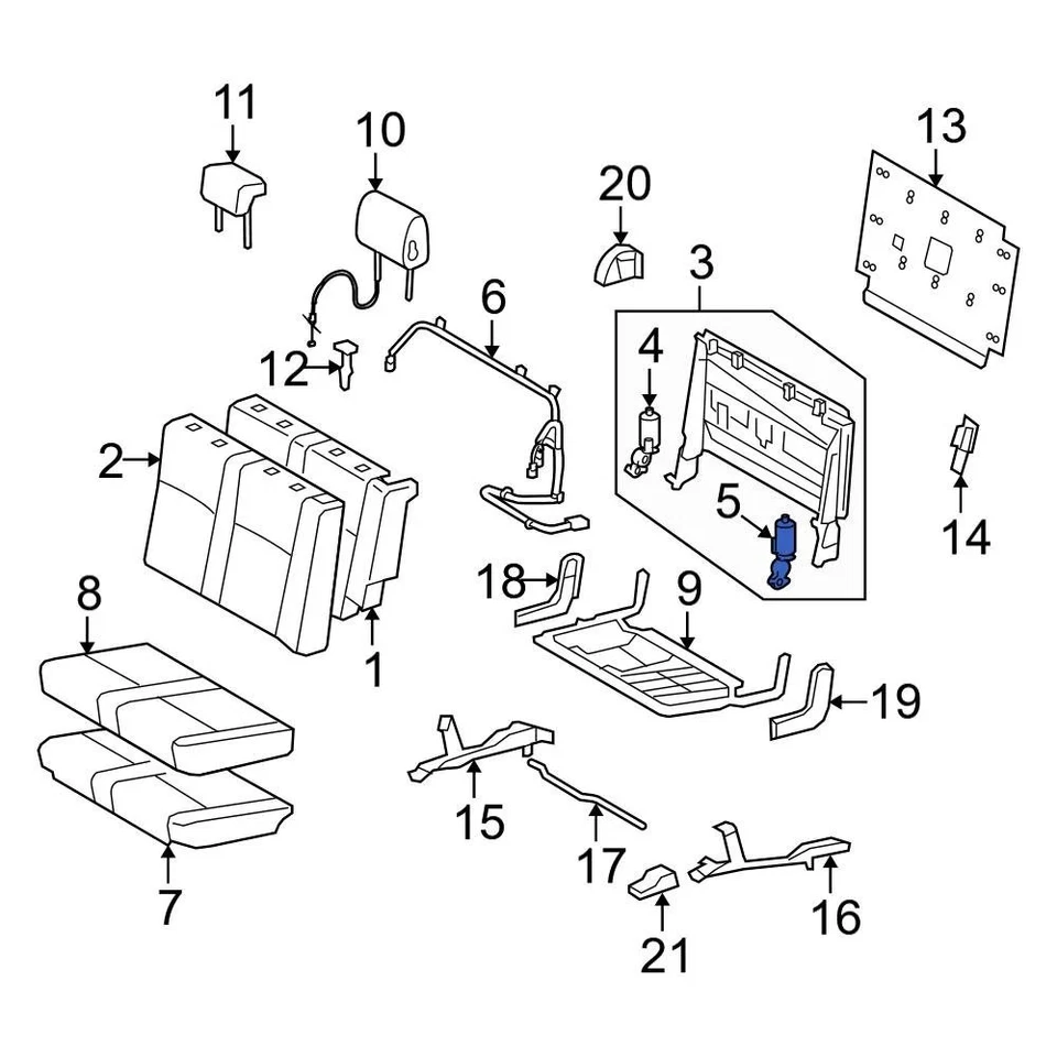 For Toyota Sequoia 2008-2022 Toyota 858010C020 Rear Right Inner Seat Motor - Image 2 of 2