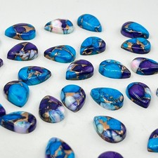  WHOLESALE RARE VIOLET COPPER TURQUOISE CABOCHON PEAR SHAPE LOOSE GEMSTONE