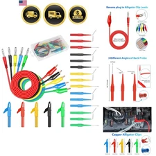 Multimeter Back Probe Kit 25PCS Electrical  Leads Alligator Clips Automotive
