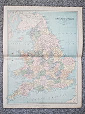 1875 Antique J Bartolomew Map of England & Wales