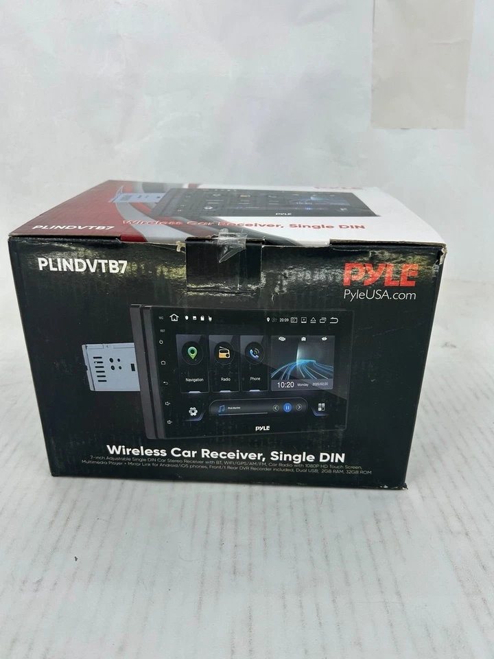 Pyle Single DIN Car Stereo Receiver 7" 1080p HD Touch Screen Bluetooth Car - Image 3 of 4