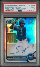 2022 BOWMAN CHROME PROSPECT AUTOS REFRACTOR SEBASTIAN ESPINO 214/499 PSA 9 AUTO