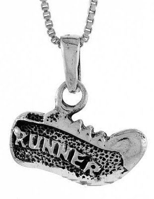 925 Sterlingsilber Laufschuh Charm Anhänger 5/8 (16mm) Zoll hoch