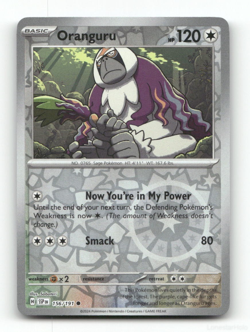 ORANGURU SURGING SPARKS 156/191 POKEMON REVERSE HOLO NM/M