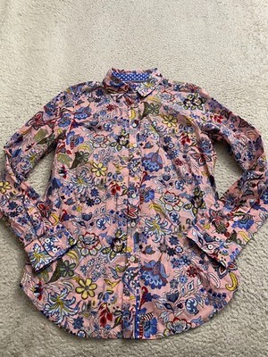 Talbots Women Floral Long Sleeve Button-Up Shirt Multicolor Size S