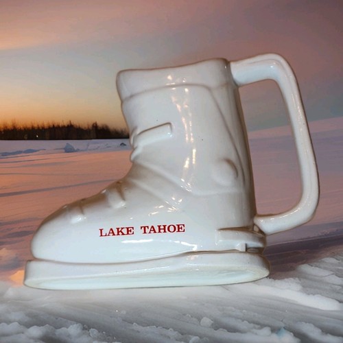 VINTAGE Lake Tahoe DAGA HAWAII Ceramic Souvenir Mug Ski Boot RARE