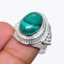 Green Malachite Gemstone Handmade 925 Sterling Silver All Size Ring For Gift