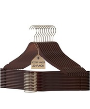 Pack Of 20 Wooden Hangers Premium Natural Finish Suit Hangers