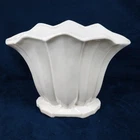 Vintage McCoy Vase 8.5" Tall White Paneled Scalloped Vase U.S.A.