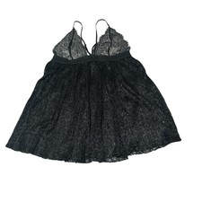 Victoria  s Secret L Black Lace Camisole Delicate Dainty Feminine Floral Frayed