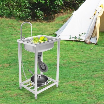 Freistehend Waschbecken Küchenspüle Edelstahl Spültisch Gastrospüle Spülbecken