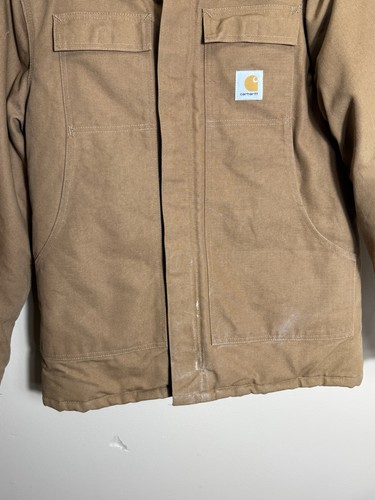 Carhartt Duck Chore Coat Jacket Brown Quilt Lined USA Workwear L - Picture 3 of 14