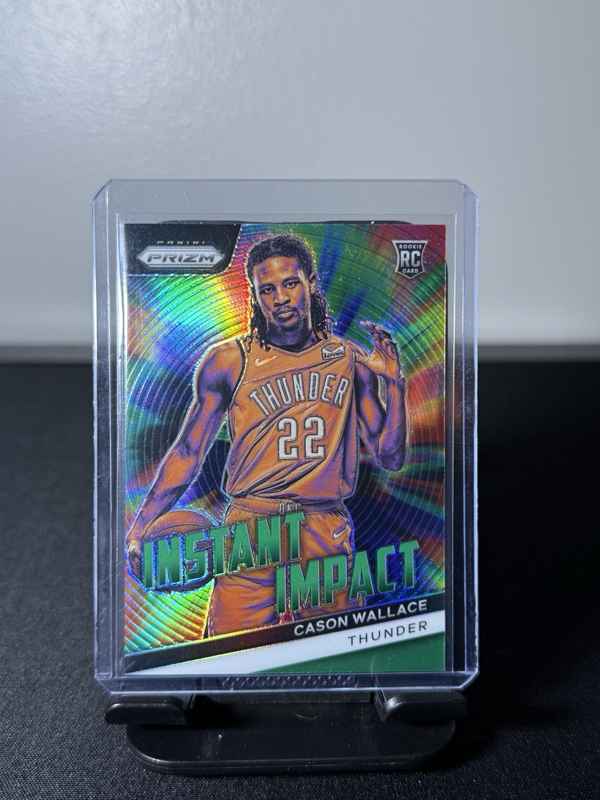 2023-24 Panini Prizm Cason Wallace #15 Instant Impact Green Rookie Card RC