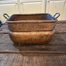 Vintage Copper Planter Plants Pot Patina