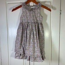 Laura Ashley London Girls Floral Ditsy Cotton Dress Ruffle Collar Size 6 Cottage