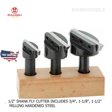 Fly Cutter Includes 1/2" Shank 3/4" 1 1/8" 1 1/2" Milling Hardened Steel USA