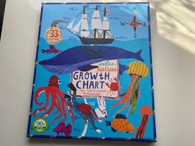 Big Blue Whale Growth Chart Wachstumstabelle große Blauwal Aufkleber Neu OVP