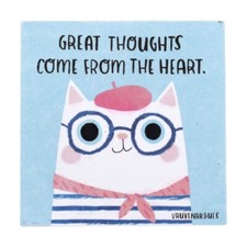 Planet Cat Drinks Coaster Table Protector "Great Thoughts? French Cat Home Decor