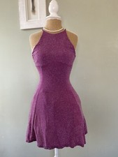 Urban Outfitters Pink Shimmery Tie Back Halterneck Dress XS £42 B14